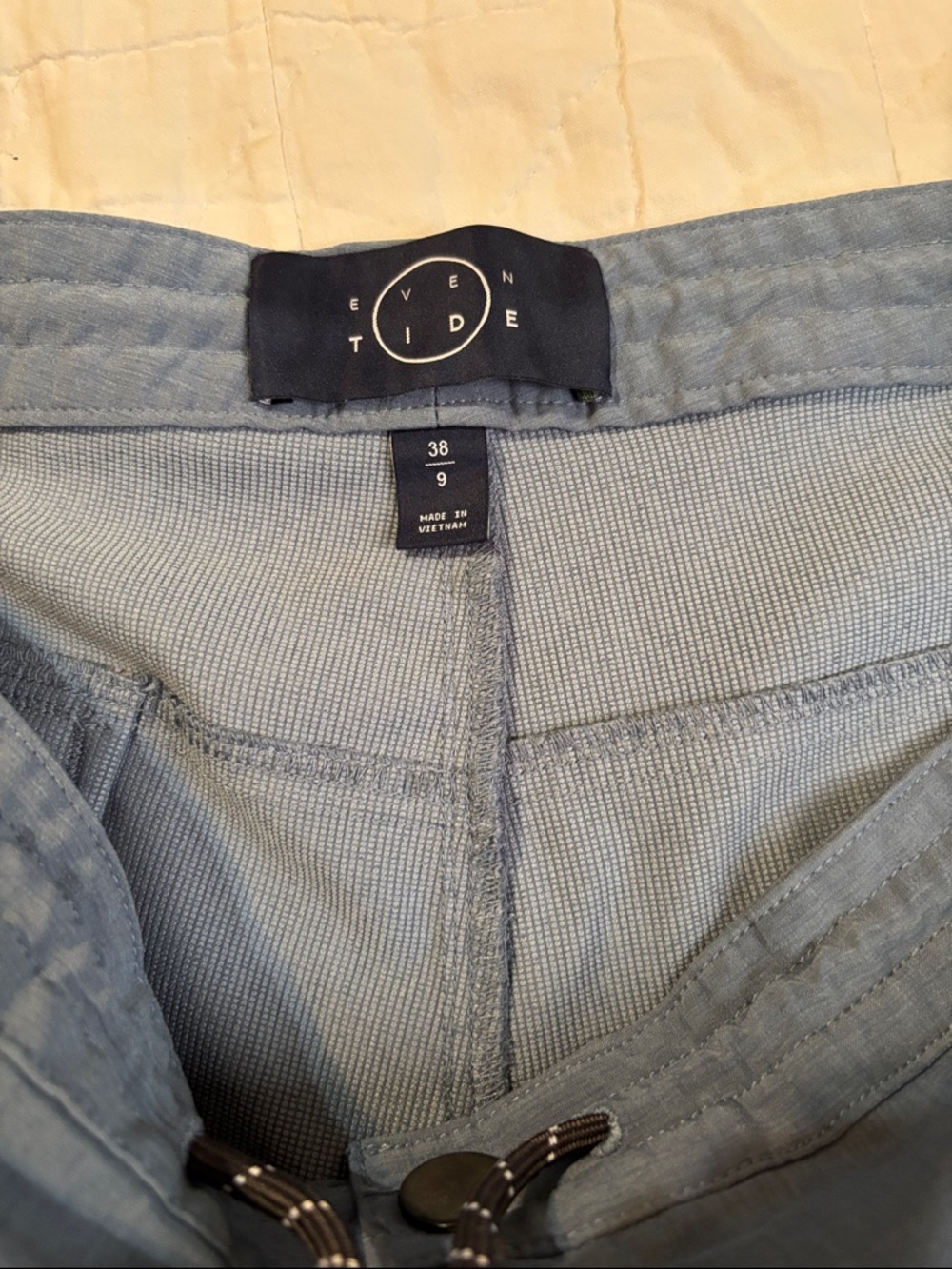 Men's Hybrid Shorts in Slate Blue with Drawcord Waist - Picture 3 of 4